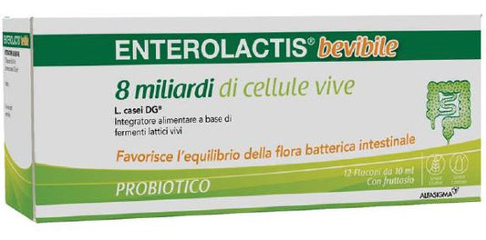ENTEROLACTIS BEVIBILE 12 FLACONCINI X 10 ML ALFASIGMA SpA