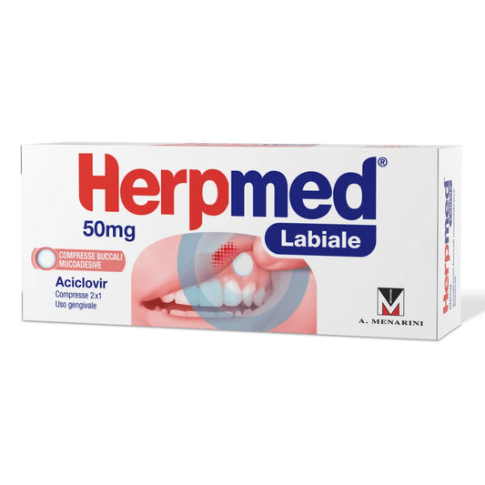 HERPMED LABIALE*2CPR BUCC 50MG