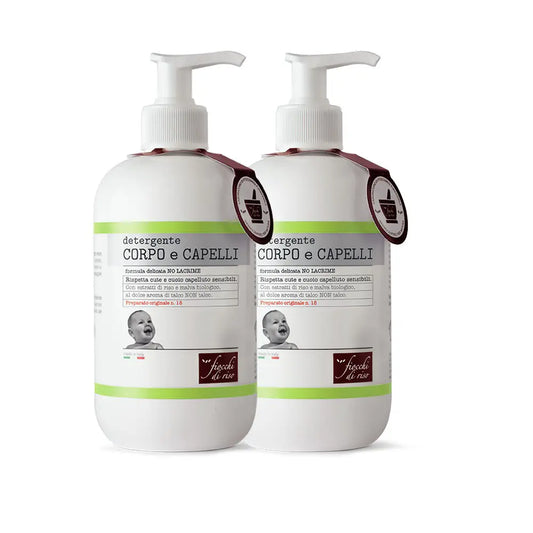 FIOCCHI DI RISO DETERGENTE CORPO/CAPELLI TALCO 400 ML BIPACCO