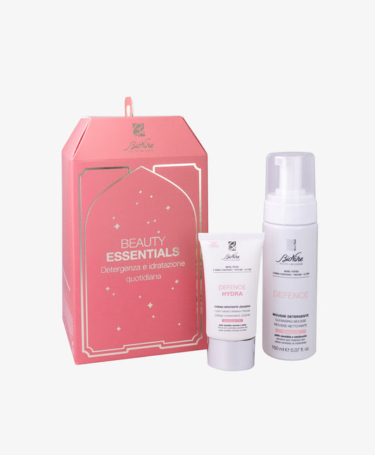 BEAUTY ESSENTIALS KIT NATALE 2024 DEFENCE HYDRA CREMA IDRATANTE RICCA 50 ML + DEFENCE MOUSSE DETERGENTE 150 ML