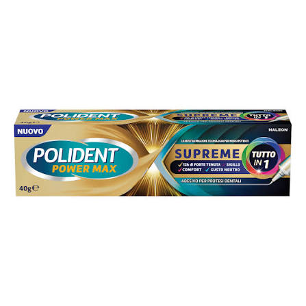POLIDENT POWER MAX SUPREME TUTTO IN 1 CREMA ADESIVA PROTESI 40 G