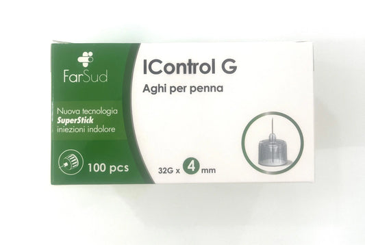 AGO PER PENNA DA INSULINA ICONTROL G GAUGE 32 4MM 100 PEZZI FARSUD FARMACEUTICI Srl