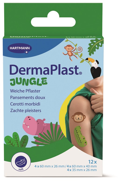 DERMAPLAST JUNGLE CEROTTI MORBIDI 3 MISURE 12 PEZZI