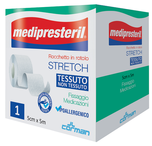 MEDIPRESTERIL ROCCHETTO ROTOLO STRETCH TESSUTO NON TESSUTO 5 CM X 500 CM CORMAN SpA
