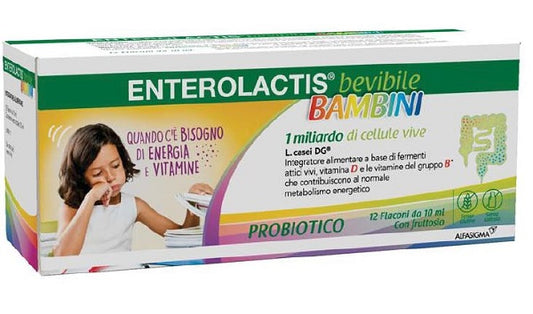 ENTEROLACTIS BEVIBILE BAMBINI 12 FLACONCINI X 10 ML ALFASIGMA SpA