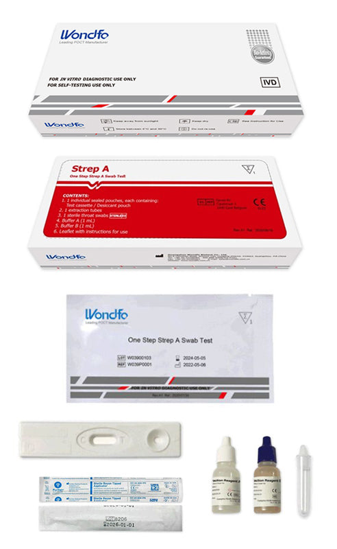 TEST ONE STEP STREP A DETERMINAZIONE QUALITATIVA ANTIGENI STREPTOCOCCO A IN TAMPONE FARINGEO AUTODIAGNOSTICO WONDFO MY BENEFIT Srl