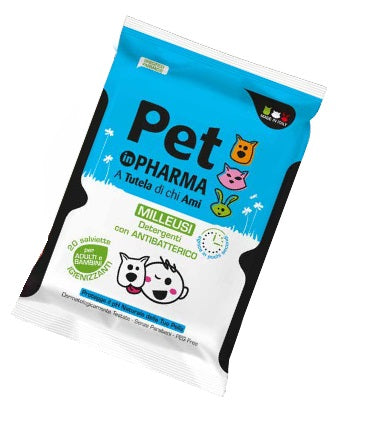 PET IN PHARMA SALVIETTE UMIDIFICATE IGIENIZZANTI CON ANTIBATTERICO PER ADULTI E BAMBINI 20 PEZZI DIVA INTERNATIONAL Srl