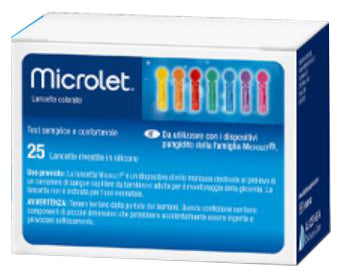 LANCETTE PUNGIDITO PER DISPOSITIVO MICROLET 25 PEZZI