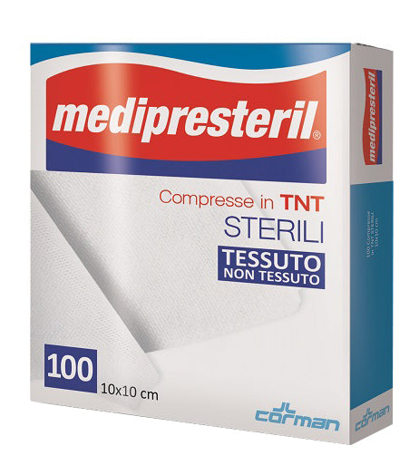 GARZA COMPRESSA MEDIPRESTERIL TNT 10X10CM 100 PEZZI CORMAN SpA