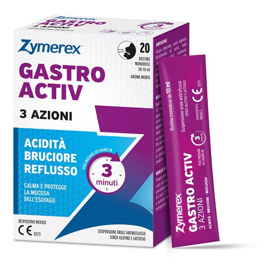 ZYMEREX GASTRO ACTIV 20 BUSTINE DA 10 ML AROMA MENTA SENZA GLUTINE SENZA LATTOSIO