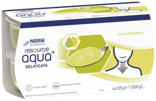 RESOURCE AQUA ACQUA GELIFICATA+APPLEPEAR CUP 6 4X125 G NESTLE' IT.SpA(HEALTHCARE NU.)