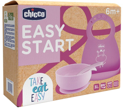 CHICCO SET PAPPA SILICONE 6M+ ROSA CHICCO (ARTSANA SpA)