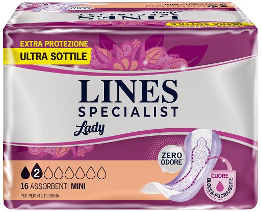 ASSORBENTI PER INCONTINENZA LINES SPECIALIST LADY MINI 16 PEZZI FATER SpA