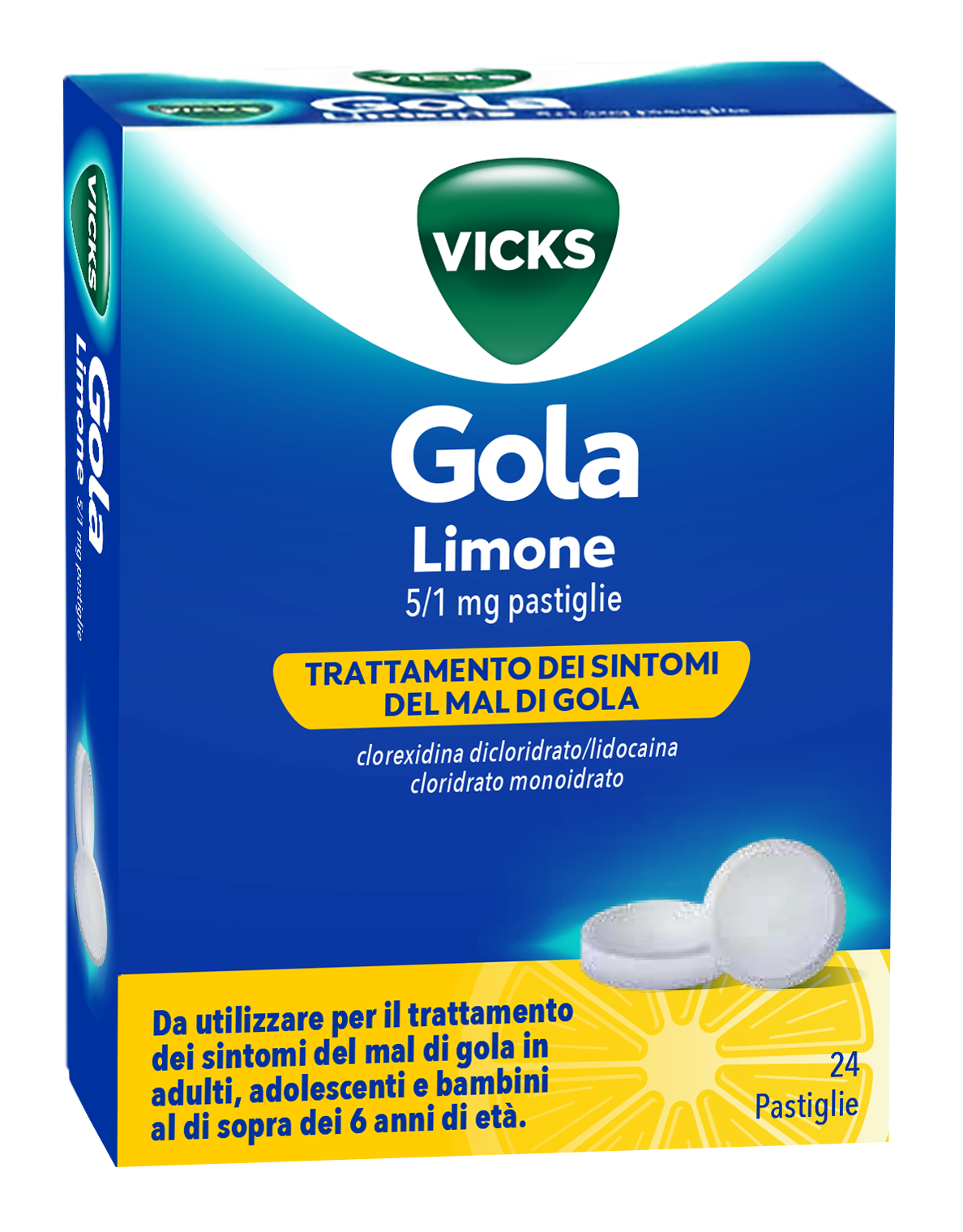 VICKS GOLA*24PAST 5+1MG LIMONE