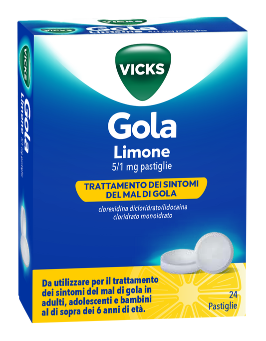 VICKS GOLA*24PAST 5+1MG LIMONE