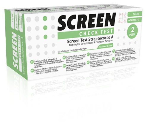 SCREEN TEST RAPIDO STREPTOCOCCO TAMPONE FARINGEO SCREEN 2 PEZZI SELF TEST STREP A SCREEN ITALIA Srl