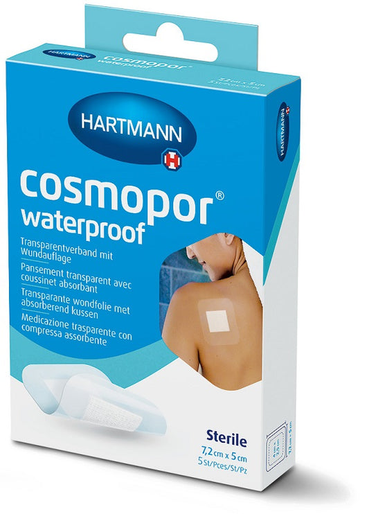 COSMOPOR WATERPROOF MEDICAZIONE ADESIVA TRASPARENTE 7,2X5CM 5 PEZZI