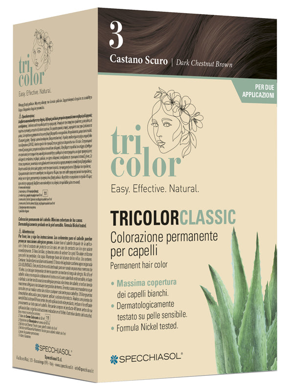 TRICOLOR CLASSIC 3 CASTANO SCURO 2 TUBI 50 ML + 2 SHAKER 50 ML + 4 BUSTINE 8 ML