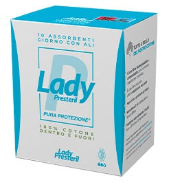 PRESTERIL LADY ASSORBENTI GIORNO CON ALI RIPIEGATI BIODEGRADABILI 10 PEZZI