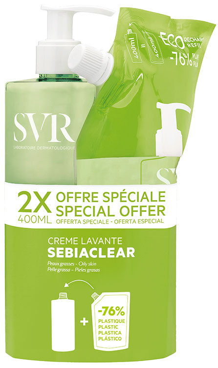 SEBIACLEAR CREME LAVANTE 400 ML + REFILL 400 ML