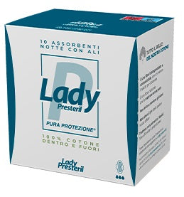 PRESTERIL LADY ASSORBENTI NOTTE CON ALI RIPIEGATI BIODEGRADABILI 10 PEZZI