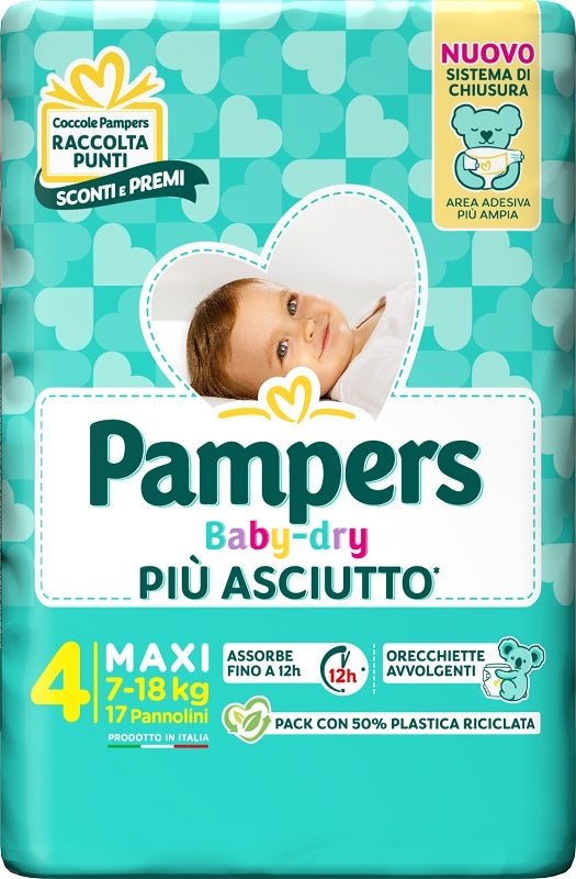 PAMPERS BABY DRY PANNOLINO DOWNCOUNT MAXI 17 PEZZI FATER SpA