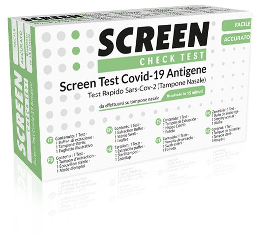 SCREEN TEST AUTODIAGNOSTICO ANTIGENICO RAPIDO COVID-19 SARS-COV-2 TAMPONI NASALI SELFTEST COVID TEST ANTIGENE SCREEN SCREEN ITALIA Srl