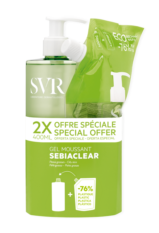 SEBIACLEAR GEL MOUSSANT 400 ML + REFILL 400 ML