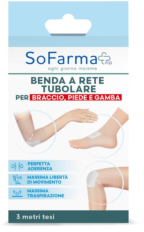 BENDA A RETE TUBOLARE SOFARMAPIU' PER BRACCIO PIEDE E GAMBA  3 METRI TESI