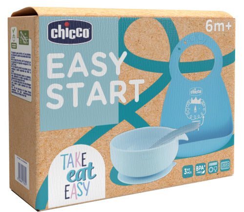CHICCO SET PAPPA SILICONE 6M+ AZZURRO CHICCO (ARTSANA SpA)