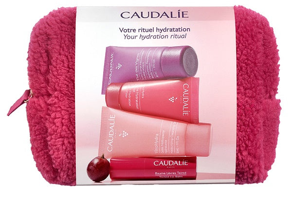 CAUDALIE TROUSSE INVERNO 2025 VINOHYDRA GEL DETERGENTE 30 ML + VINOHYDRA CREMA IDRATAZIONE INTENSA 15 ML + THE DES VIGNES CORPO 30 ML + BALSAMO LABBRA COLORATO 4,5 G
