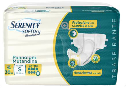 SERENITY PANNOLONE MUTANDINA SD SENSITIVE EXTRA TAGLIA L 30 PEZZI