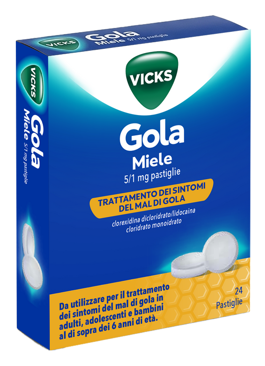 VICKS GOLA*24PAST 5+1MG MIELE