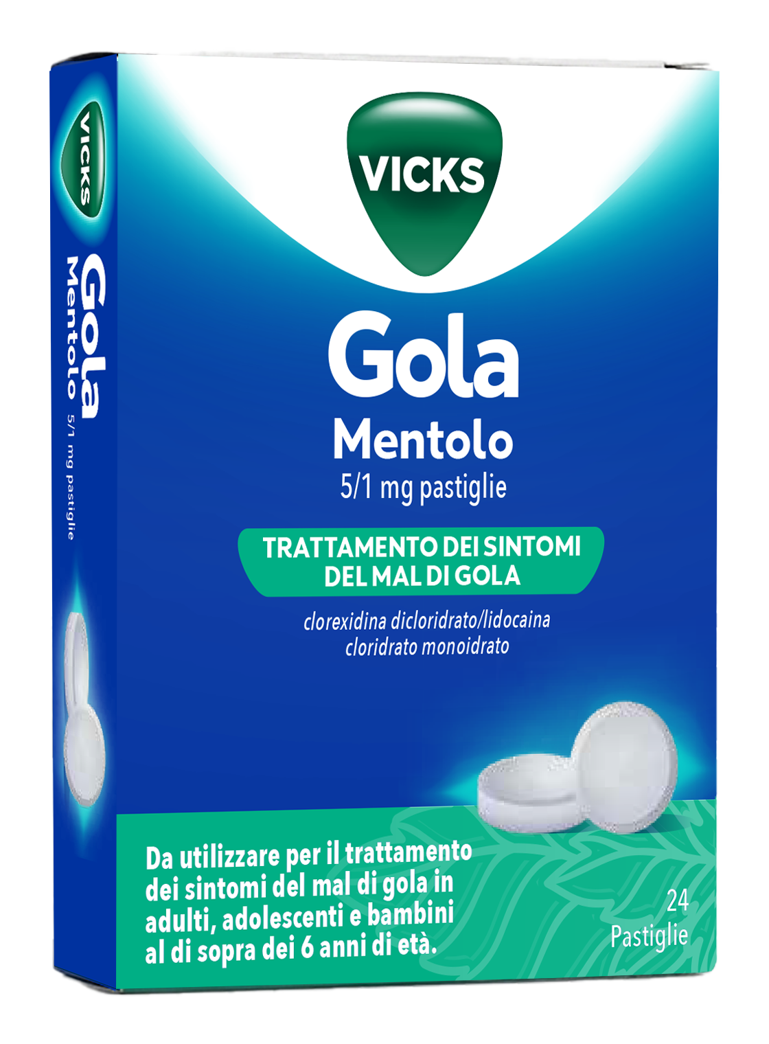 VICKS GOLA*24PAST 5+1MG MENTOL