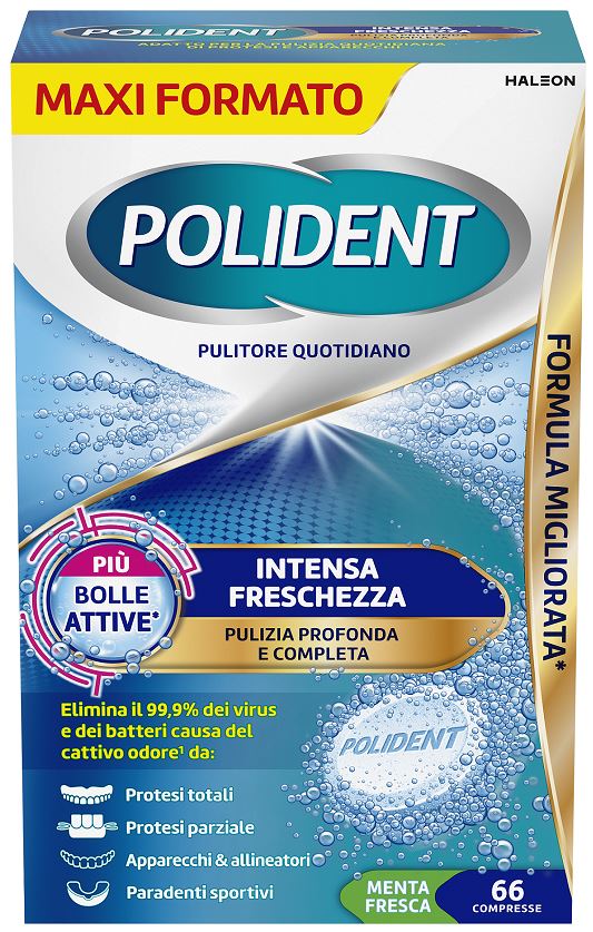 POLIDENT INTENSA FRESCHEZZA PULITORE QUOTIDIANO 66 COMPRESSE