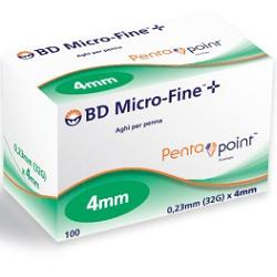AGO PER PENNA DA INSULINA BD MICROFINE PENTAPOINT GAUGE 32 4 MM 100 PEZZI CORMAN SpA