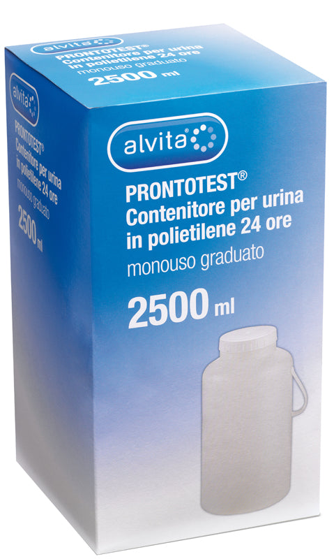 CONTENITORE PER URINA ALVITA PRONTOTEST IN POLIETILENE 24 ORE GRADUATO 2500ML