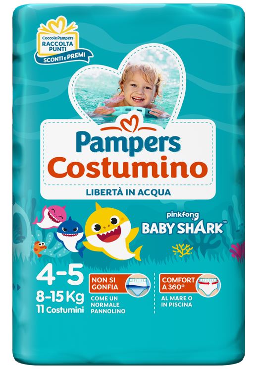 PAMPERS COSTUMINO BABY SHARK CP S 4-5 11 PEZZI FATER SpA