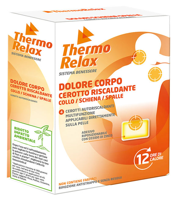 THERMORELAX CEROTTO AUTORISCALDANTE DOLORE CORPO COLLO/SCHIENA/SPALLE 4 PEZZI ALSIPHARMA Srl