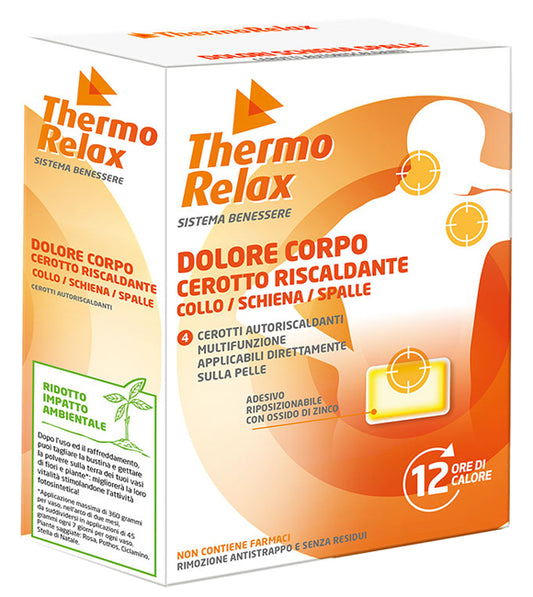 THERMORELAX CEROTTO AUTORISCALDANTE DOLORE CORPO COLLO/SCHIENA/SPALLE 4 PEZZI ALSIPHARMA Srl