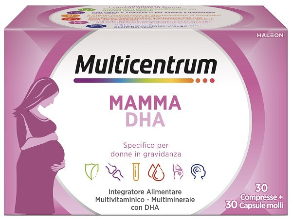 MULTICENTRUM MAMMA DHA 30 COMPRESSE + 30 CAPSULE SENZA GLUTINE E SENZA ZUCCHERI