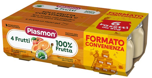 PLASMON OMOGENEIZZATO 4 FRUTTI 6X80 G PLASMON (HEINZ ITALIA SpA)