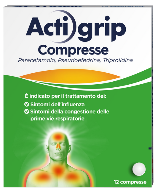 ACTIGRIP*12CPR 2,5+60+500MG JOHNSON & JOHNSON SpA