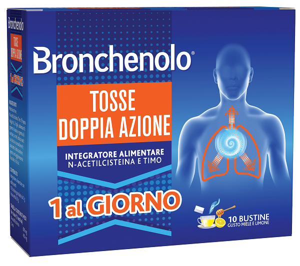 BRONCHENOLO TOSSE DOPPIA AZIONE 10 BUSTINE PERRIGO ITALIA Srl