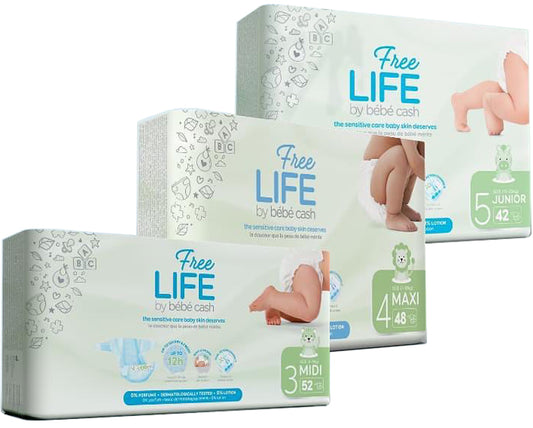 FREELIFE BY BEBECASH JUNIOR TAGLIA 5 11-25 KG GIROVITA 41-62 CM 42 PEZZI ONTEX