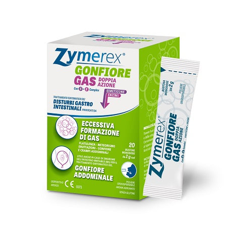 ZYMEREX GONFIORE GAS DOPPIA AZIONE CON S+E COMPLEX 20 BUSTINE MONODOSE DA 2 G DIFAR DISTRIBUZIONE Srl