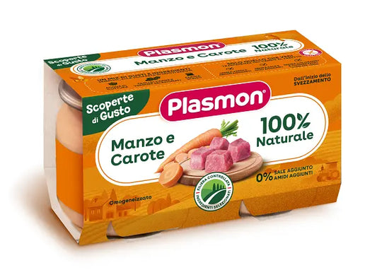 PLASMON OMOGENEIZZATI MANZO CAROTE 2 PEZZI DA 120 G PLASMON (HEINZ ITALIA SpA)