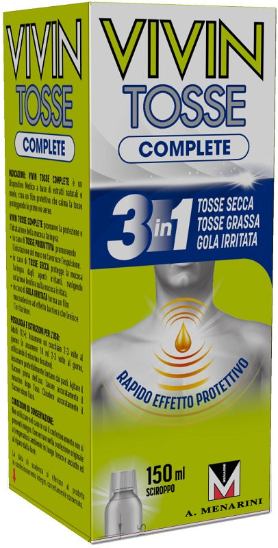 VIVIN TOSSE COMPLETE SCIROPPO PER TOSSE 150 ML A.MENARINI IND.FARM.RIUN.Srl