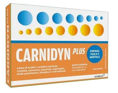 CARNIDYN PLUS 20 BUSTINE DA 5 G GUSTO ARANCIA ALFASIGMA SpA