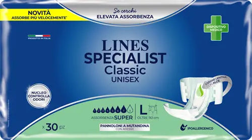 PANNOLONE A MUTANDA LINES SPECIALIST CLASSIC SUPER MG 30 PEZZI FATER SpA